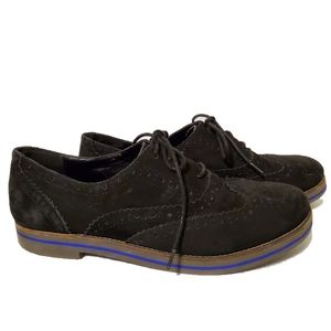 Gianni Bini Black Suede Wingtip Oxford,  Size 9.5M